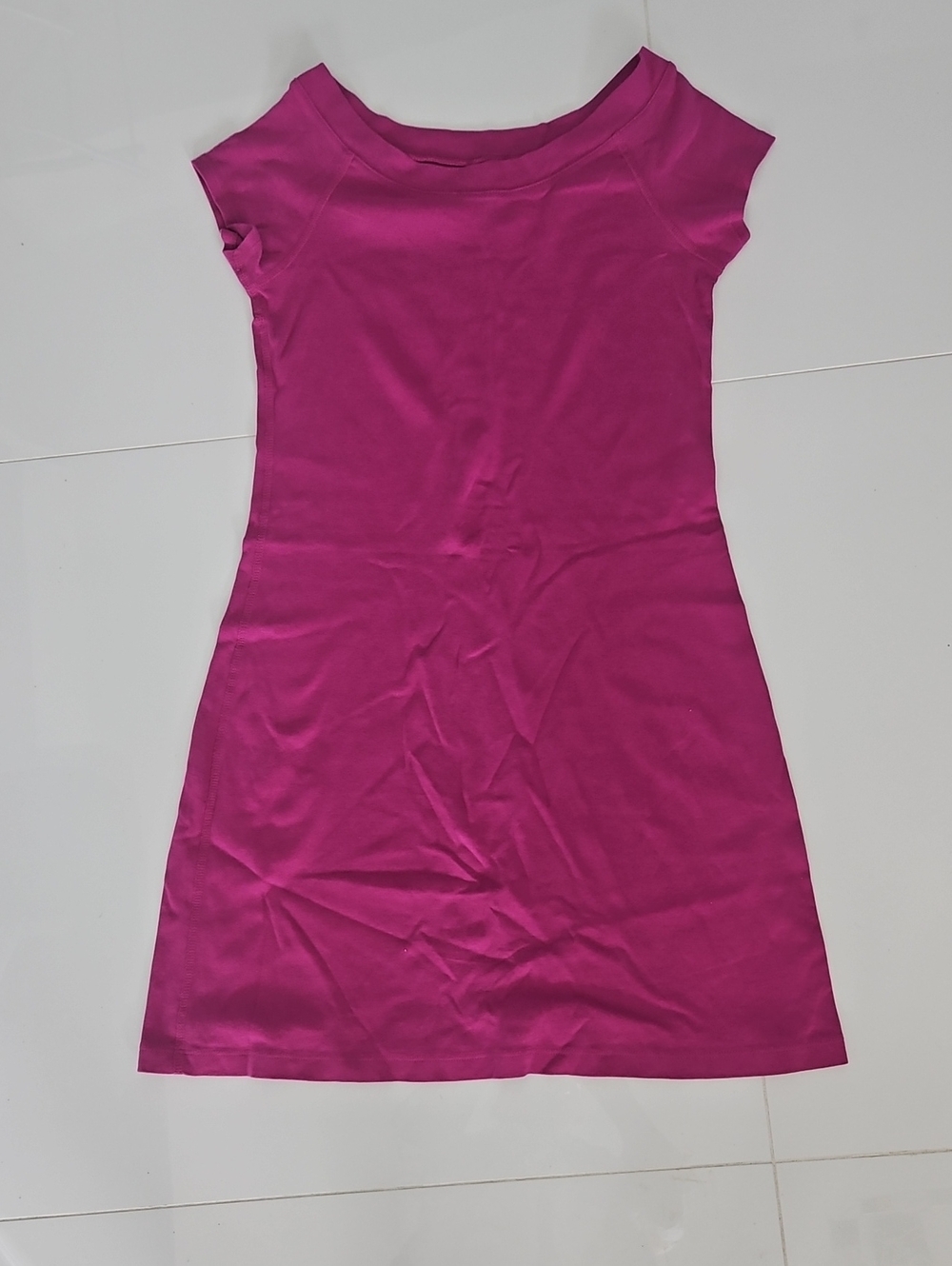 Andrea Jovine Fuchsia Short Sleeve Mini Dress